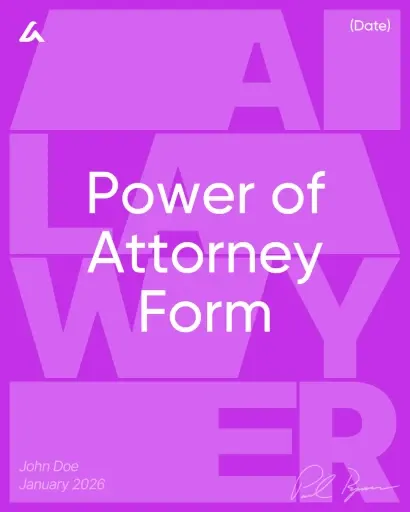 Power of attorney form template